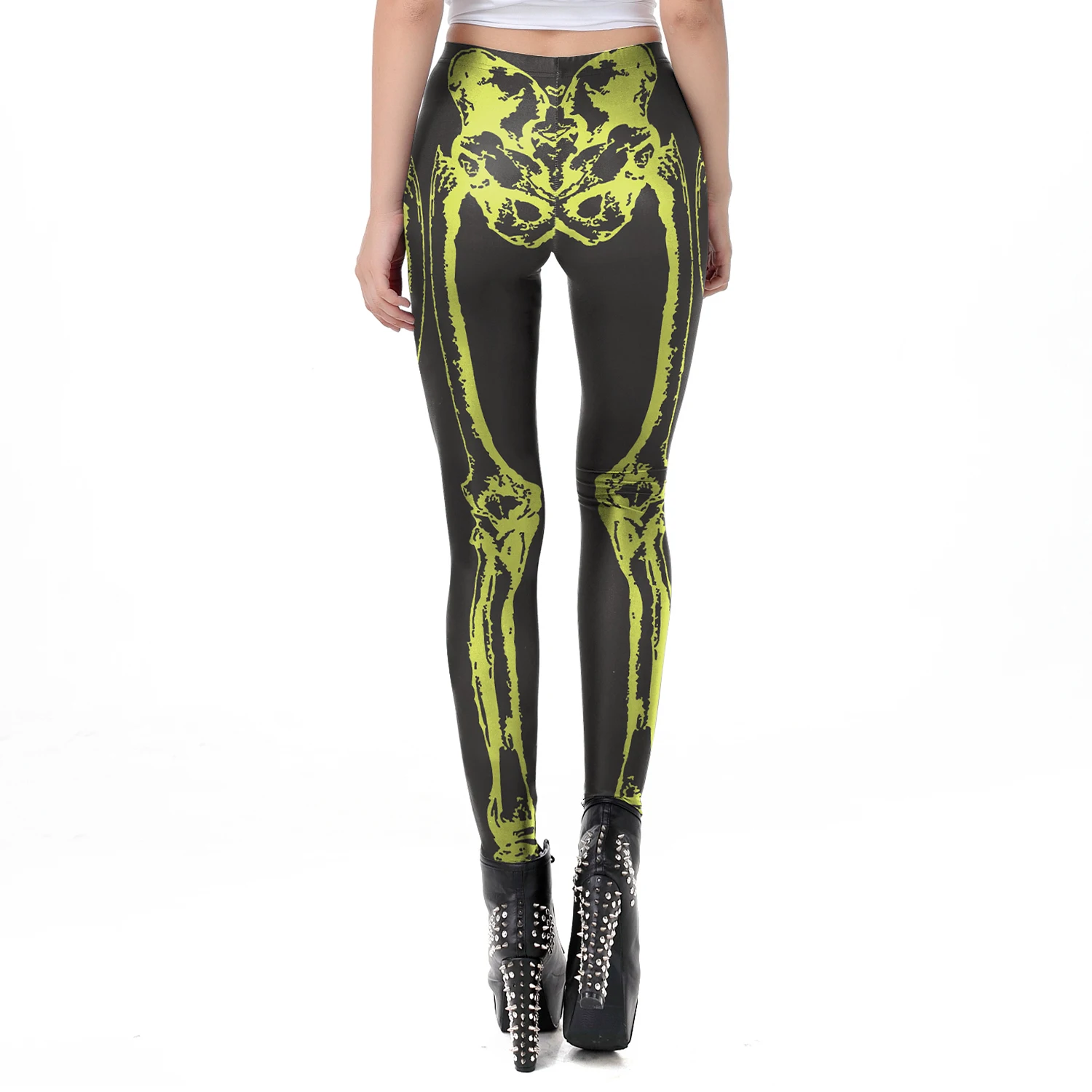 [You\'re My Secret]  High Waist 3D Fashion Halloween Skull Printing Fitness Slim High Waist Leggings Gym Clothing Workout Push Up