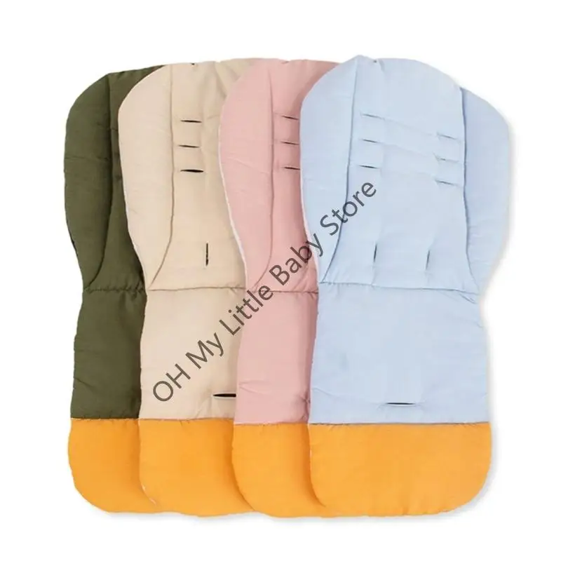 

M76C Двусторонняя подушка для сиденья коляски, четырехсезонное использование, хлопок, полиэстер, отверстие для ремня