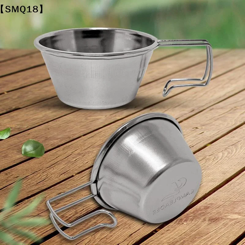 50ML Stainless Steel Mini Cup Portable Hanging Handle Coffee Tea Bowl Lightweight Mug Outdoor Camping Hiking Picnic Travel【SMQ】