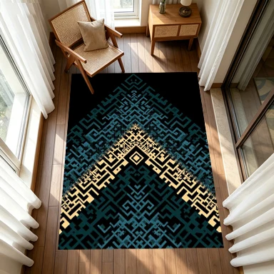 Vintage Ethnic Geometric Pattern Carpet Floor Decorations Home Decoration Living Room Bedroom Non-Slip Floor Mat