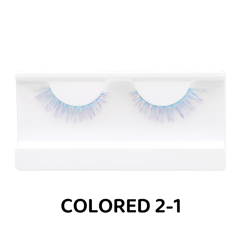 DINGSEN Bunte Wimpern, künstliche Wimpern, DIY-Wimpern, blau, rot, rosa, farbige Wimpern, falsche Wimpern, natürliche Streifenwimpern, Cosplay – Detail 14