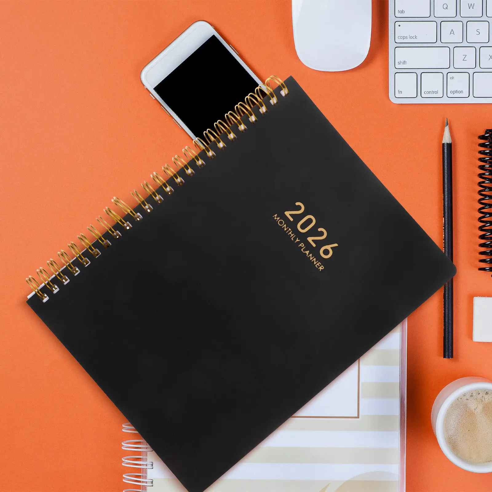 

A5 Daily Planner Hard Cover Notebook 2026 Monthly Weekly Calendar Organizer Compact Lightweight Agenda Journal for Professional