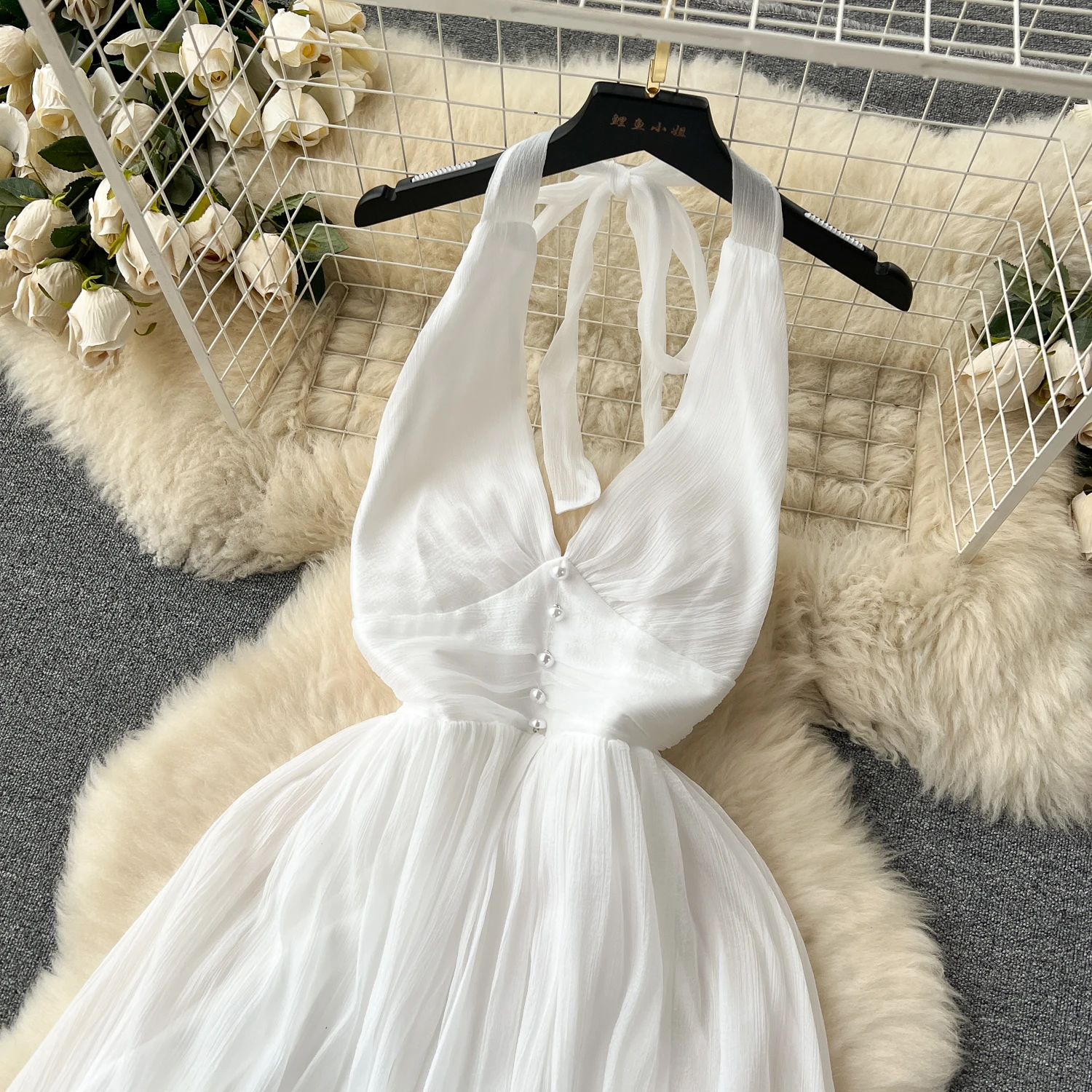 夏の新作レディーススリムVネックガウン、セクシーな露出度、細見え、ハイウエスト、Aラインロングドレス...