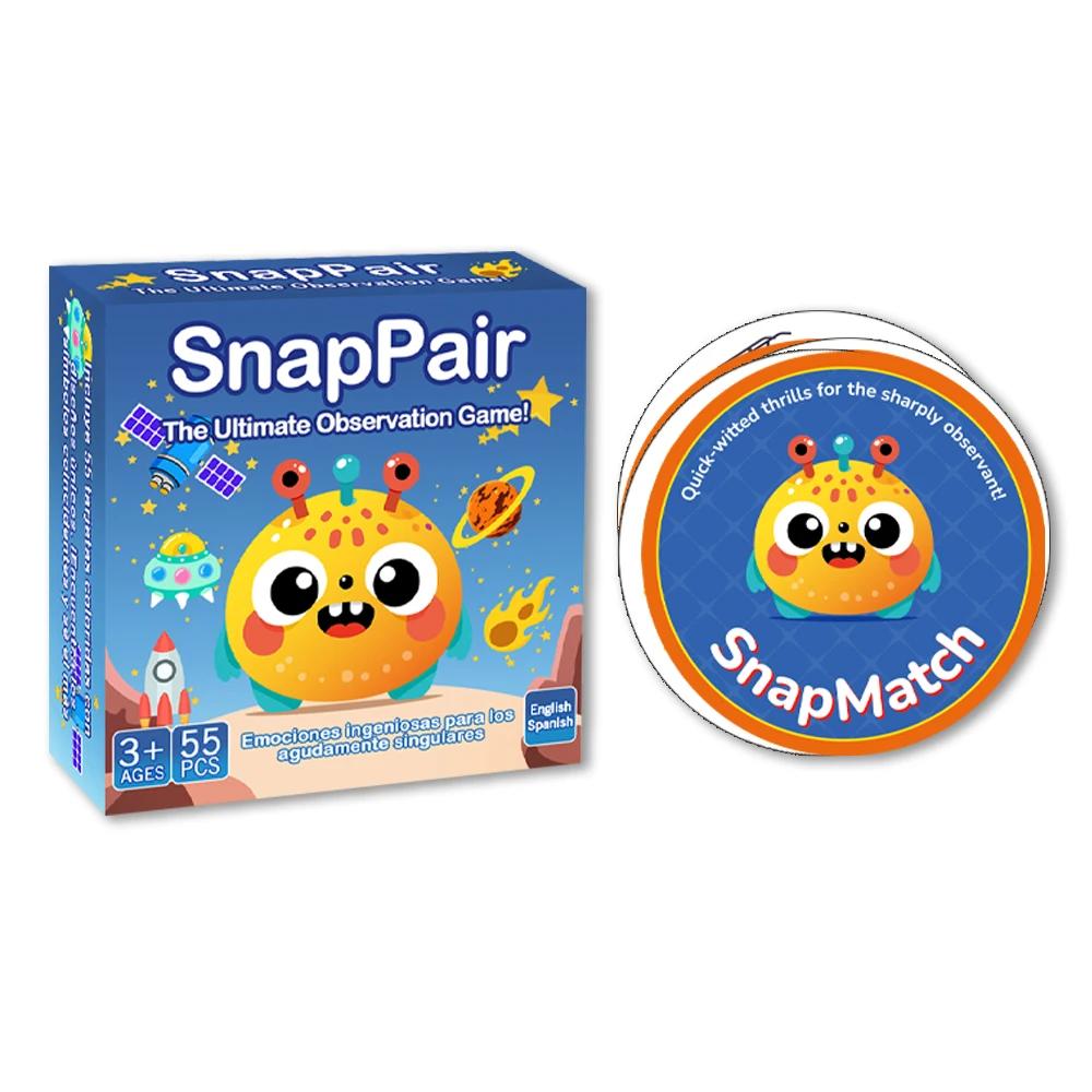 55Pcs Monster Fast Pattern Matching Card Game For Adults Memory Concentration Training Home School Party Family Gathering Gift
