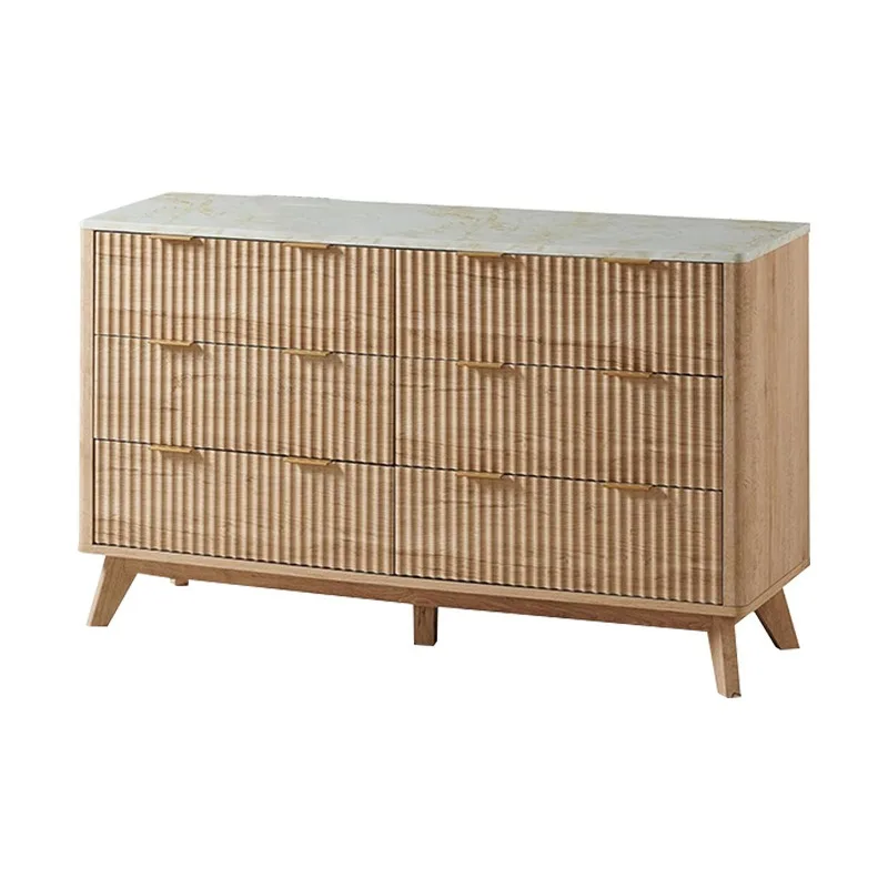 Gavetas Dogu ondulado folheado madeira ampla cômoda sala de estar quarto armazenamento de roupas