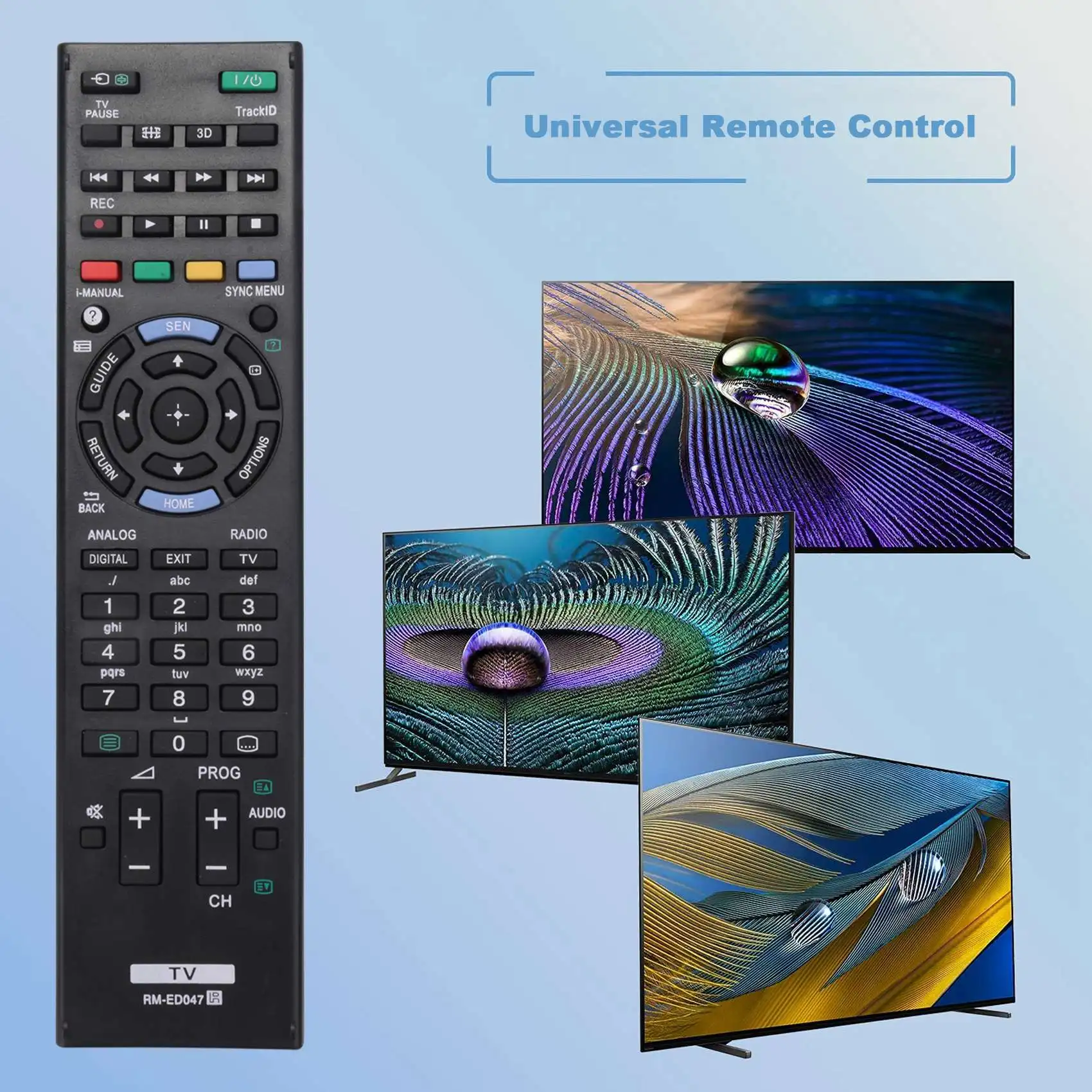 Substituição Controle Remoto TV Universal, Sony Bravia TV RM-ED047, RM-YD103, RM-ED050, RM-ED052, RM-ED053, RM-ED060,