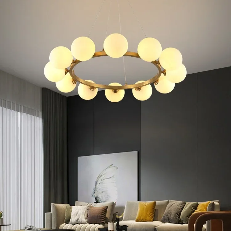 Lampe suspendue en cuivre au design minimaliste moderne, luminaire décoratif d'intérieur, idéal pour un salon, une chambre à coucher ou un restaurant, 3724