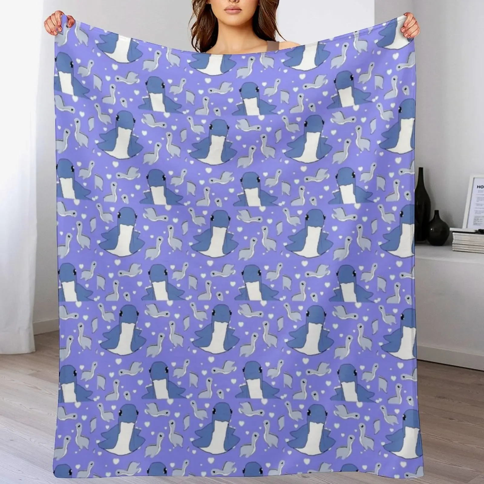 Blue Nessie! Throw Blanket Stylish Couch Blanket for Home Living Room