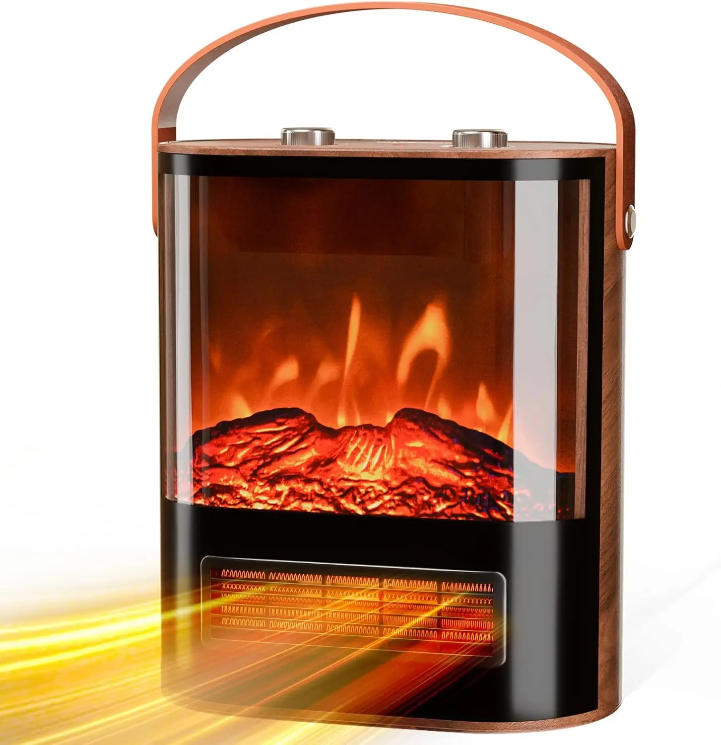 

Electric Fireplace Heater 1500W Portable with 3D Flame, 4 Modes, Adjustable Temp, Overheat Protection