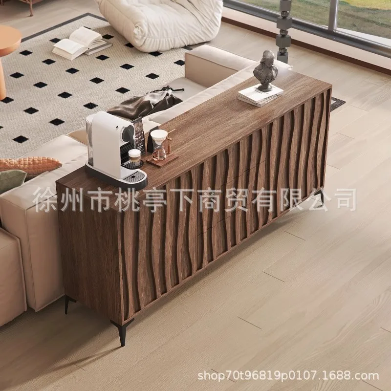 

New Chinese retro bar counter, dining side cabinet, integrated sofa backrest, high-footed porch, partition cabinet, coffee strip