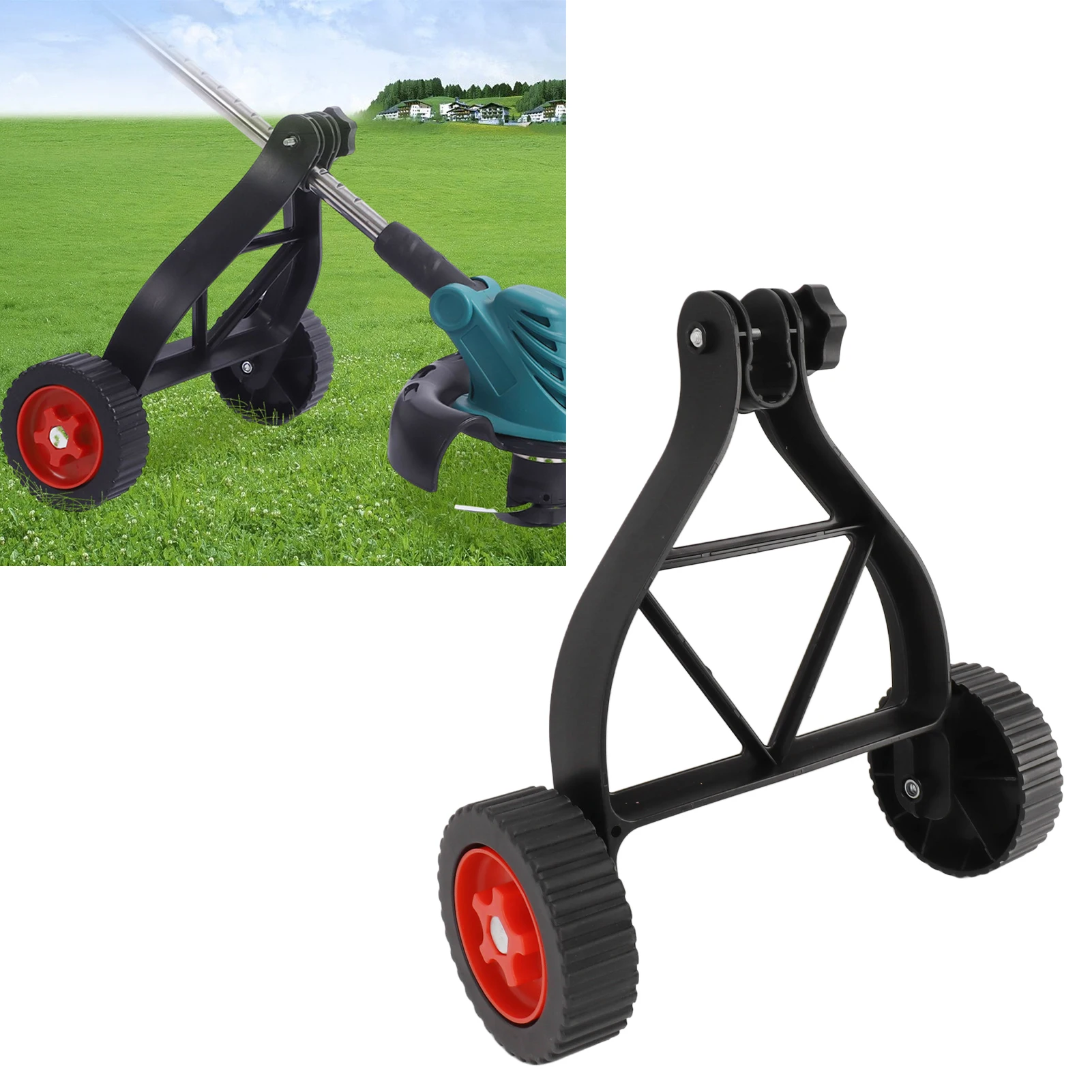 

Cordless Grass Trimmer Support Wheels Labor Saving Grass Trimmer Auxiliary Wheels Reduce Noise Adjustable Wheels For Garden