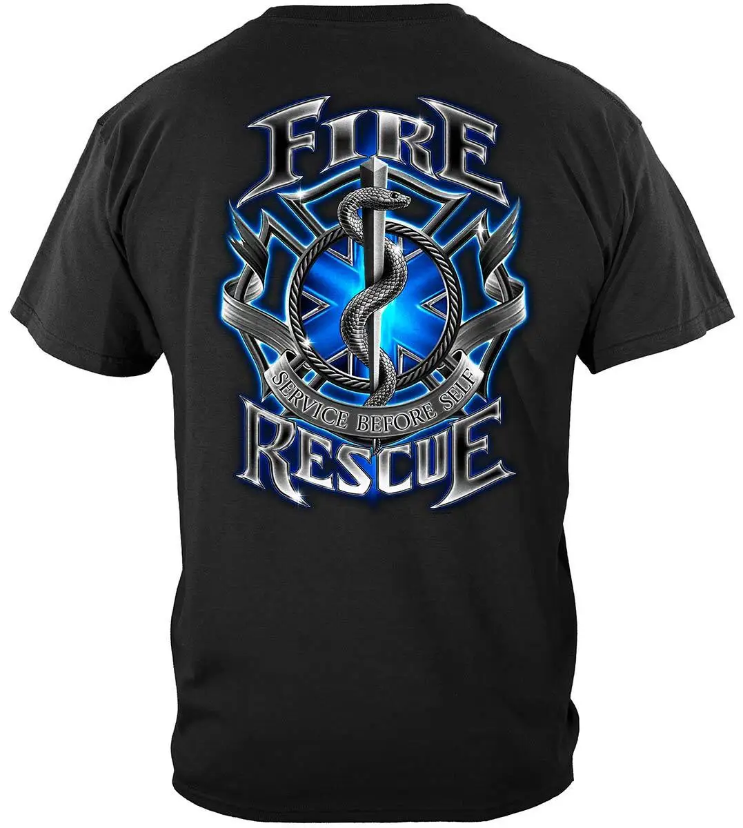 

Fire Rescue Firefighter 100% Cotton Black T-Shirt