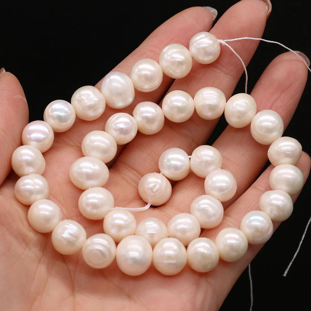 10-11mm Natural Freshwater Pearl Beads Round Shape White Loose Spacer Pearl Beads For Jewelry Making DIY Necklace Accessory