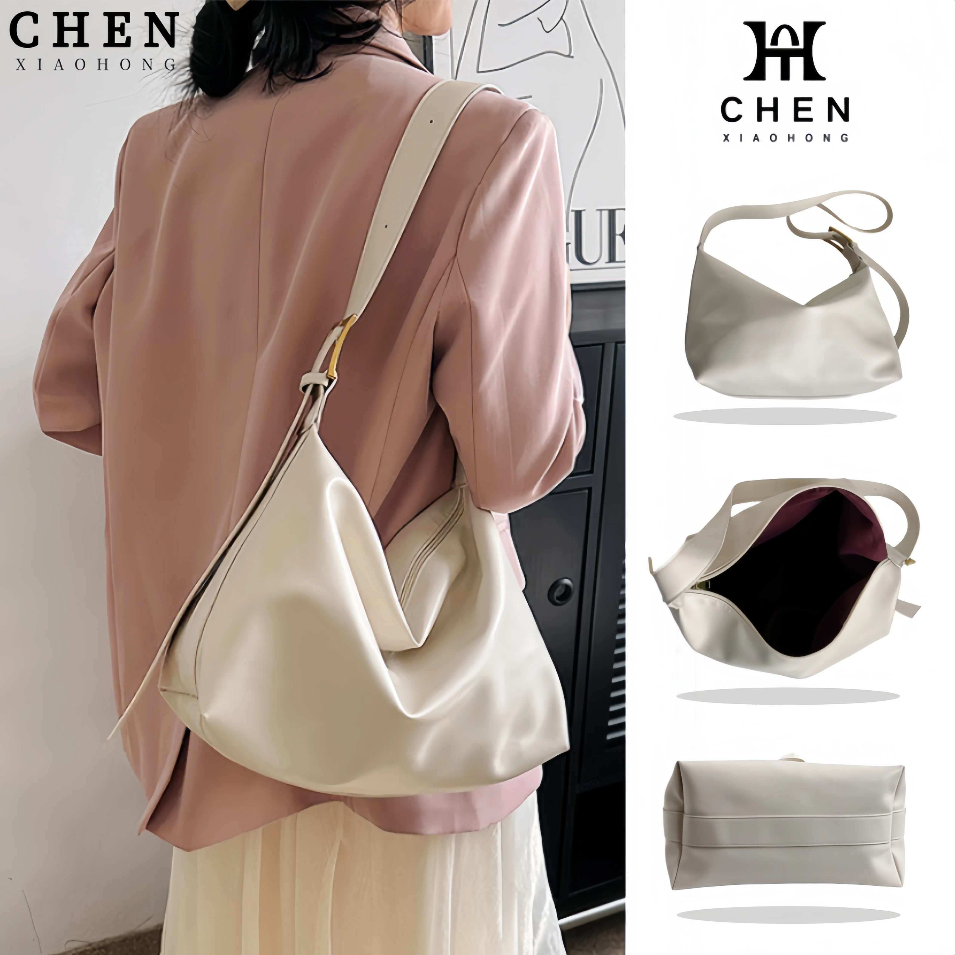 

Vintage Leather Look Large Capacity Tote Bag Women Fashion Casual Shoulder Crossbody Shopping Purse