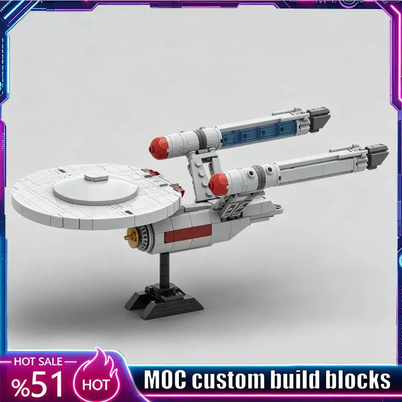 NEW 426PCS Enterprise Space Ship MOC Model Custom Puzzle Sci Fi Vehicle DIY Creative Assembly Collectible Blocks Popular Gifts