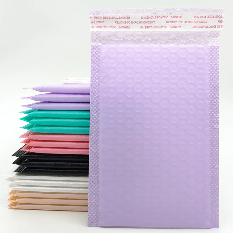 20PCS Colorful Pink Black Blue Bubble Mailer Self-Seal Packaging Business Supplies Padded Shockproof Envelopes Mailing Bags