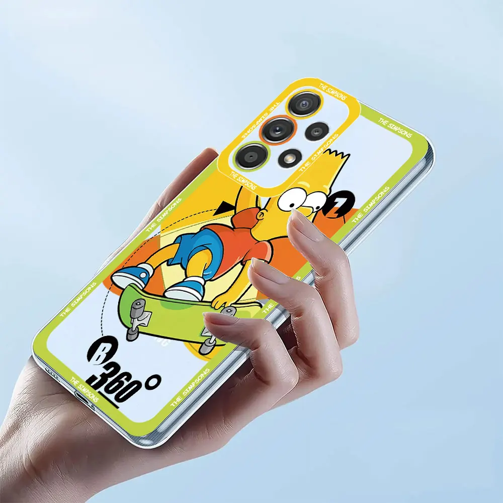 Coque souple et transparente pour téléphone Samsung Galaxy, motif Simpsons, Bart Simpson, pour modèles A15, A13, A24, A32, A33, A54, A55, A72, A12, 5G, A50