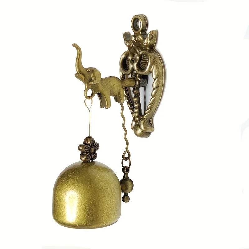 1Pc Vintage Metal Wind Chime Door Bell ,Shopkeeper Good Luck Knocker Wall Hanging Ornament,For Garden Store Front Entrance Gift