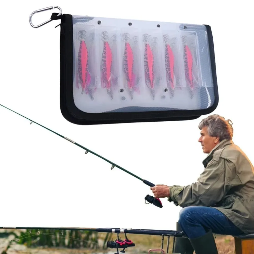 

Waterproof Squid Jig Storage Box Hard Case Freshwater Lure Storage Case 12 Grids Storage Wallet Bait Bag Freshwater Fishing