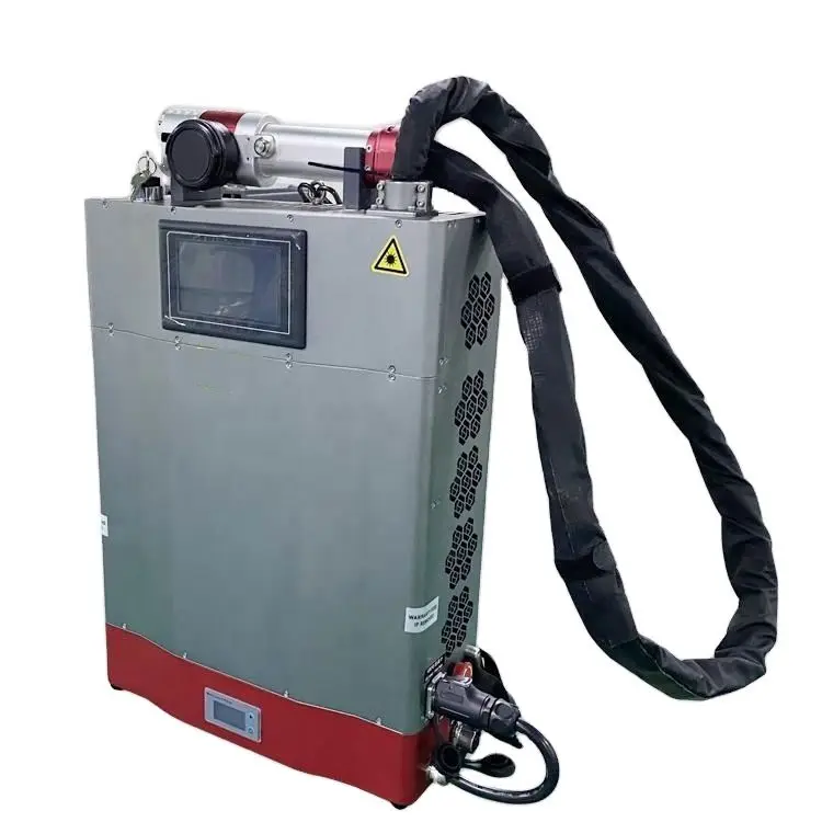 100W Fiber Laser Cleaning Machine for Rust Removal New Backpack Metal Rust Removal Tool for Stone Aluminum Stainless Steel