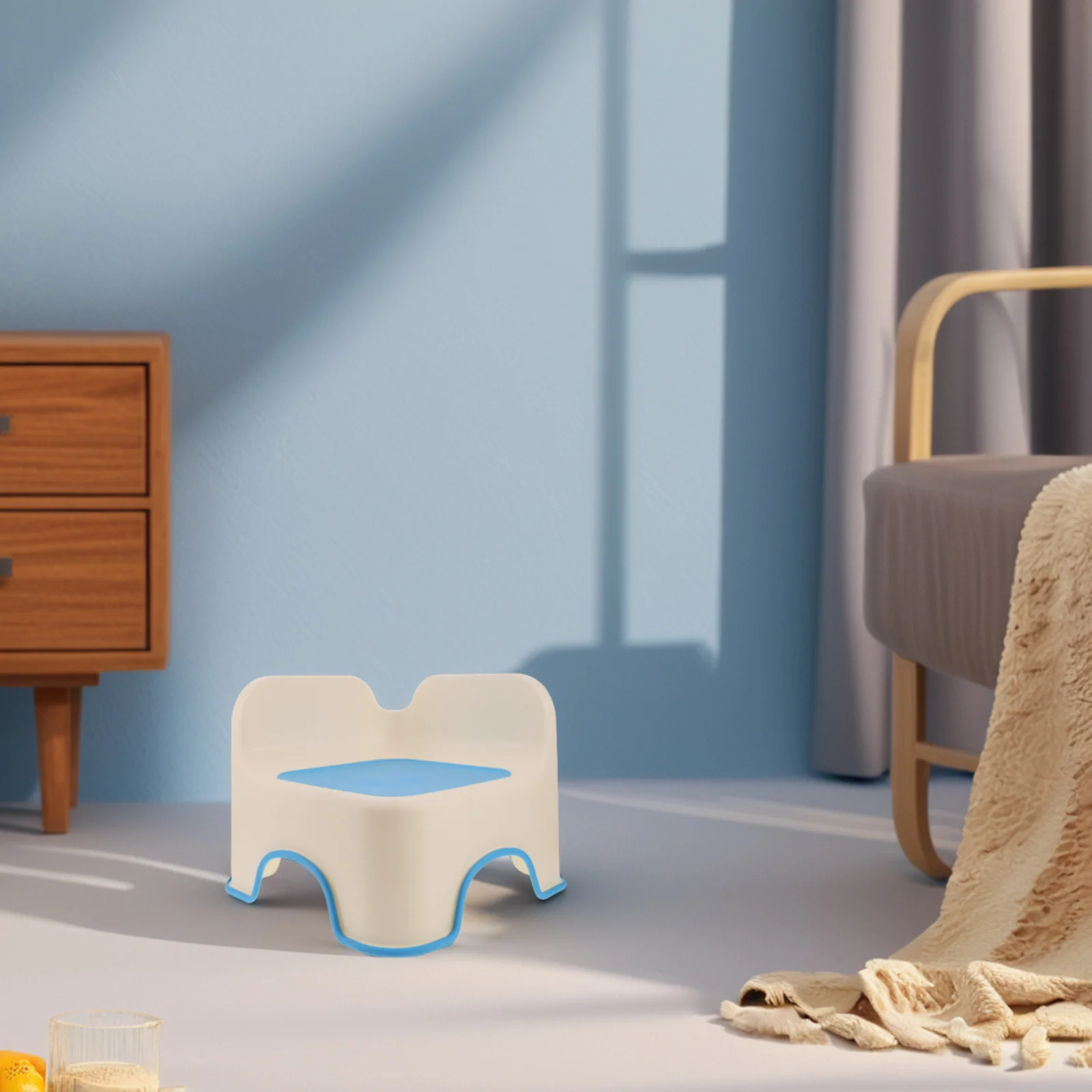 الأطفال البلاستيك البراز سميكة خطوة للأطفال الحمام عدم الانزلاق أسفل الأحذية تغيير البراز المدمجة خفيفة الوزن #5