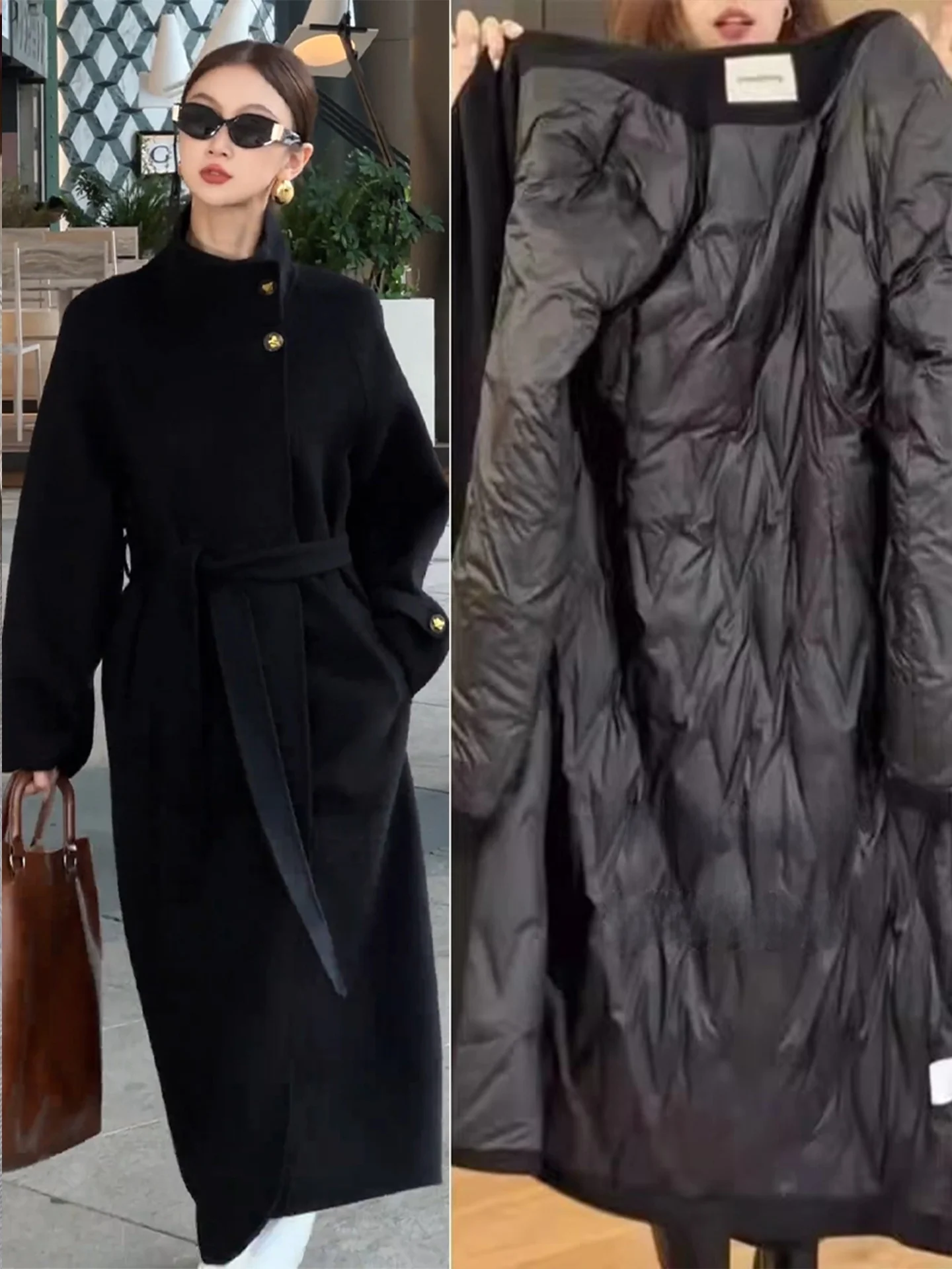 

Шерстяное пальто Hebe Sle Thiened для женщин, осенне-зимнее, новое, модное, с подкладкой, средней длины, в корейском стиле