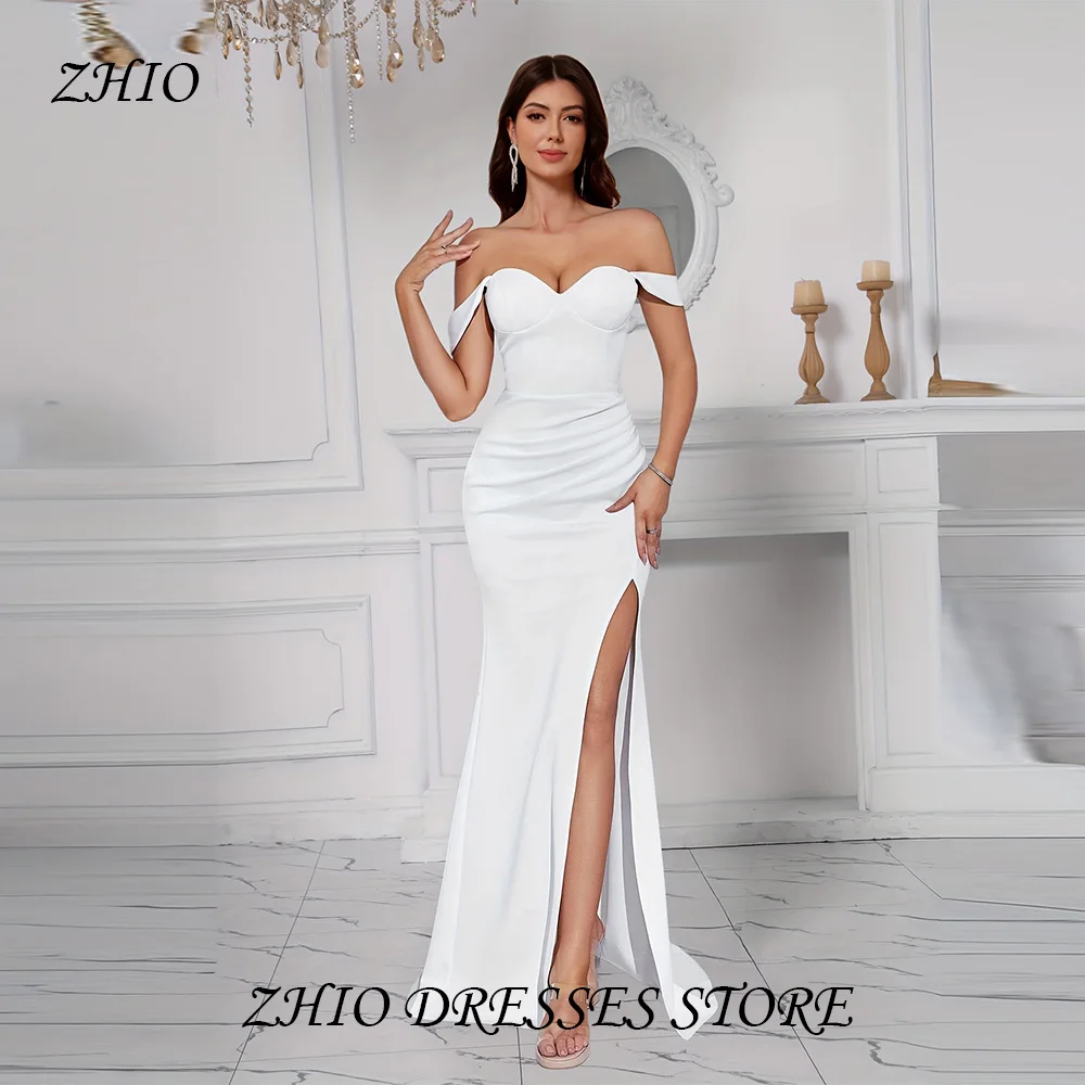 

ZHIO Celebrity Woman Solid Color Mermaid High Slit Backless Dress Floor Length Wedding Dress Weekend Date Long Skirt Customized