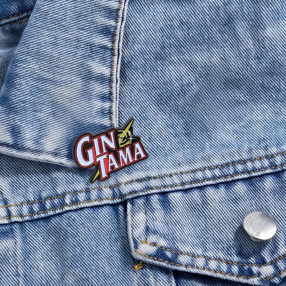 Gintama Logo Emaille-Pin Lustige Anime-Brosche Sci-Fi-Animation Zubehör-Abzeichen Schmuck Geschenk für Fans Sammlerstücke – Detail 5