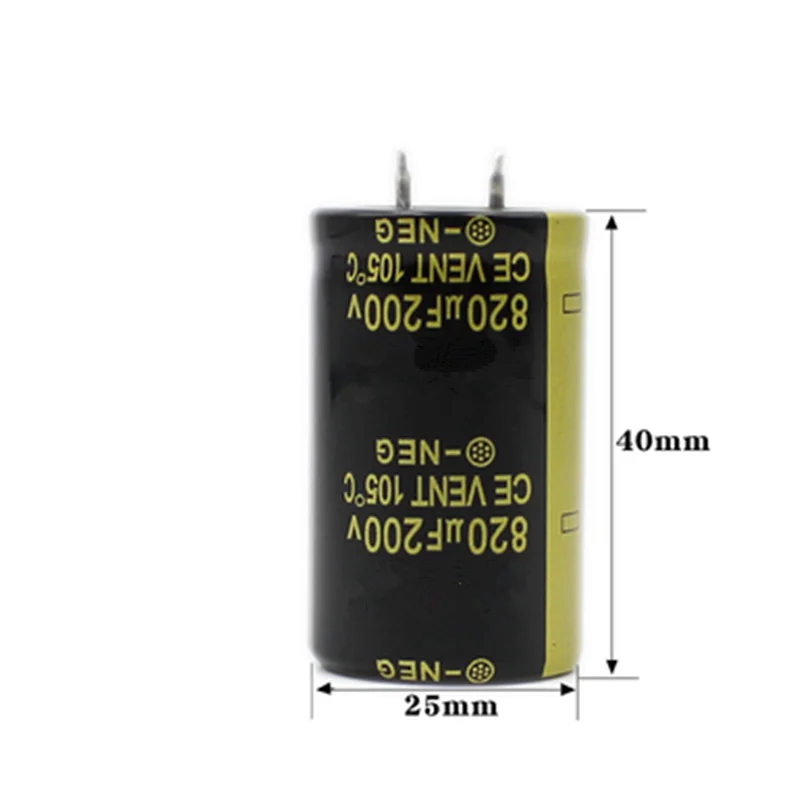 2-5pcs Audio Electrolytic Capacitor 200V820UF 25X40MM supercapacitor 200V 820UF electrolytic capacitor for filter amplifier