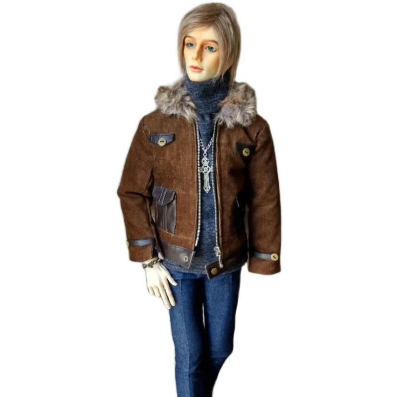 

BJD Brown Coat Jacket Sports Suit Outfits Clothing For 1/4 1/3 Tall BOY MSD SD10 SD17 DK DZ AOD DD Doll Wear