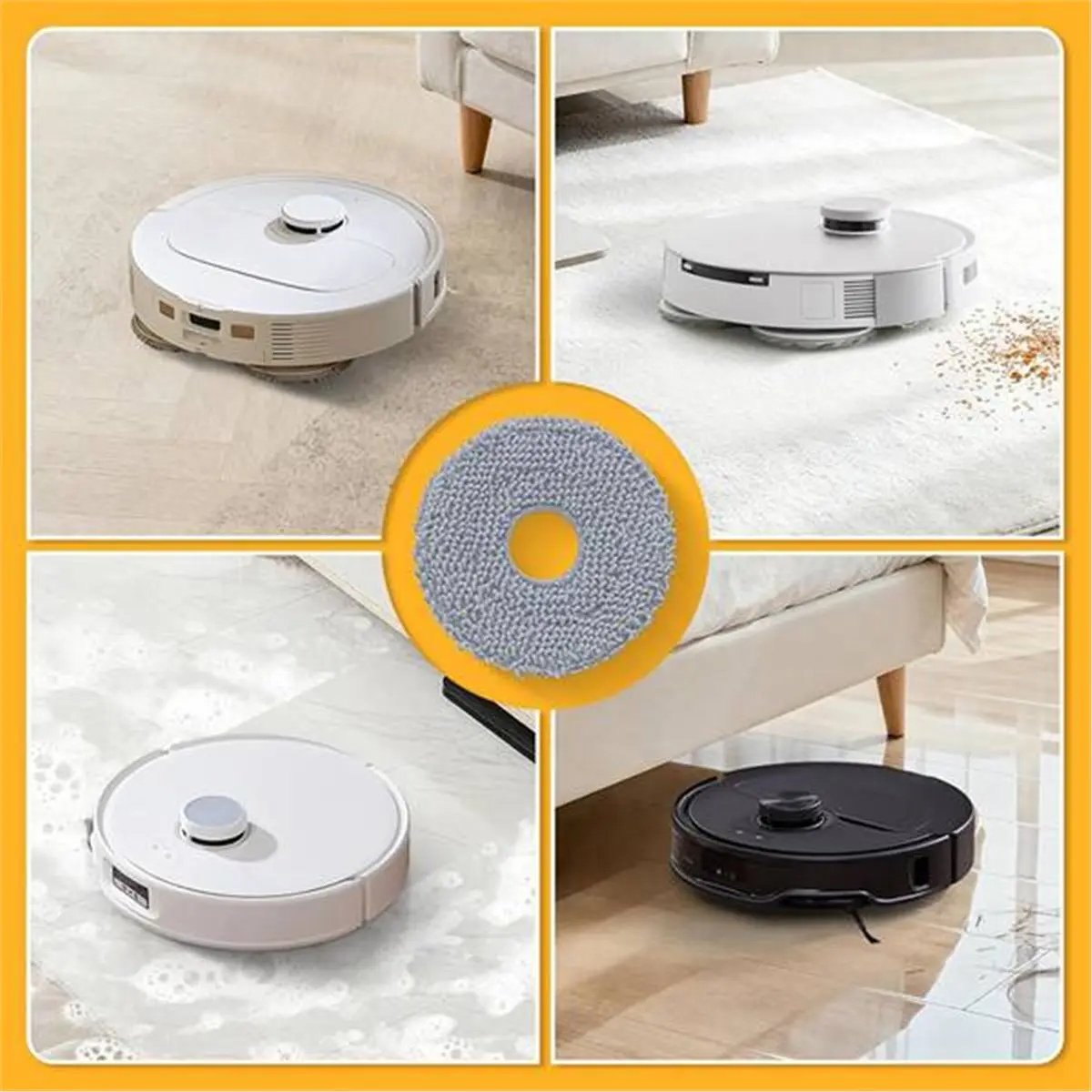 (A25M) 8 Pack Mop Pads for Roborock QV 35A/Saros 10R/Q Revo/Qrevo S Robot Vacuum Cleaner, Cleaning Pad Replacement Accessories
