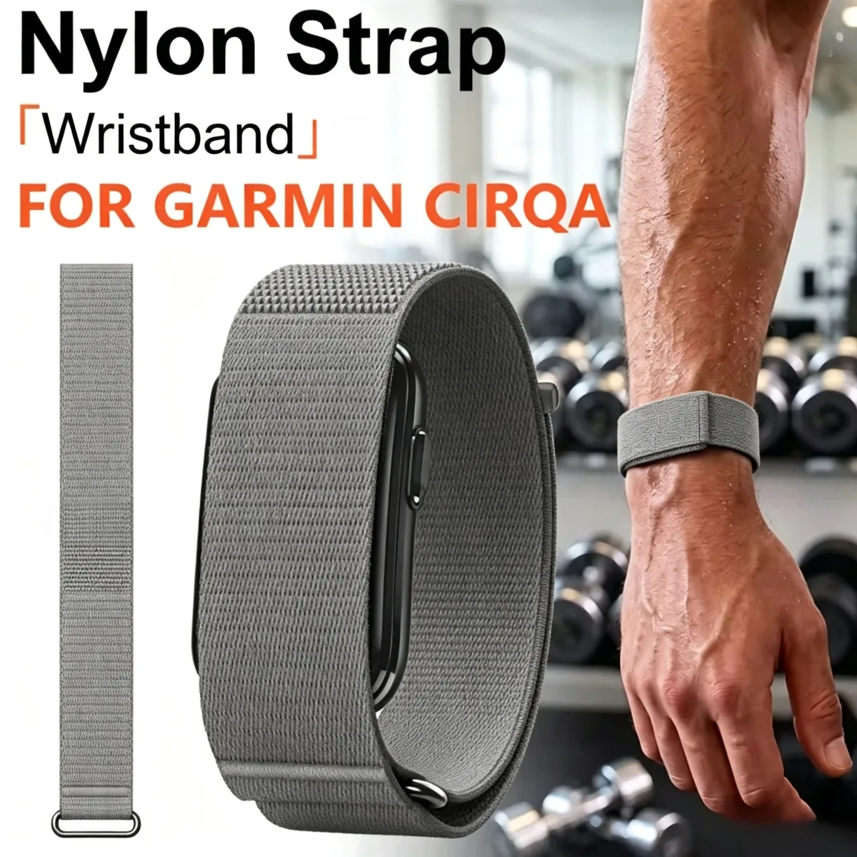 Nylon Loop Armband Strap for Garmin Cirqa Bicep Wristband Lightweight Breathable Comfortable for Sports Daily Fitness Training