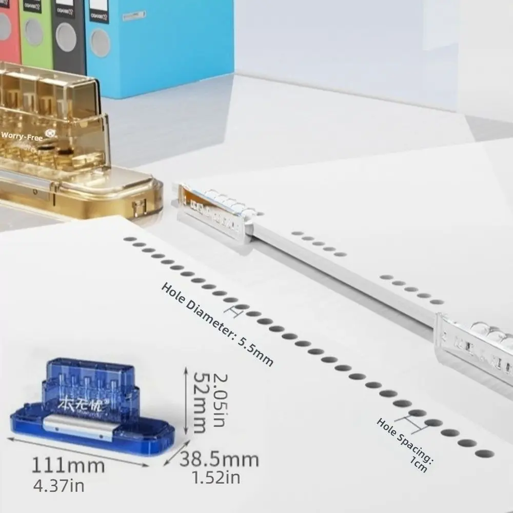 5 Holes Loose Leaf Hole Punch 5 Sheet Capacity DIY Paper Puncher Rounded Cutter 5.5mm Diameter Book Page Stitcher For A4 A5 B5