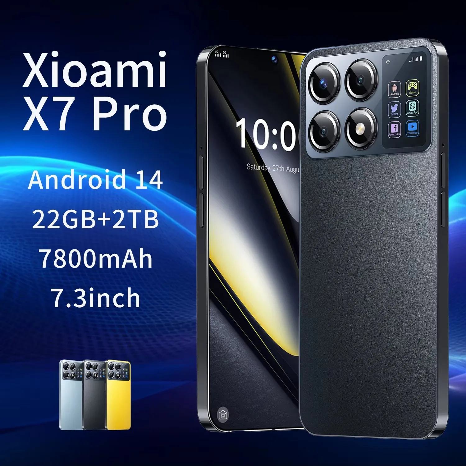 2025 Xioami Note 14 Smartphone 16GB + 1TB Almacenamiento de gran capacidad 7800mAh Teléfono global original 5G Tarjeta dual Teléfono desbloqueado