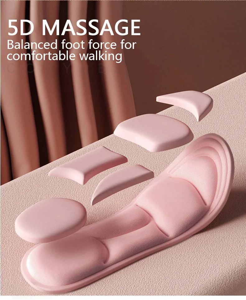 5D Massage Memory Foam Einlegesohlen Für Schuhe Sohle Atmungsaktive Kissen Sport Lauf Einlegesohlen Für Füße Orthopädische Einlegesohlen – Detail 3