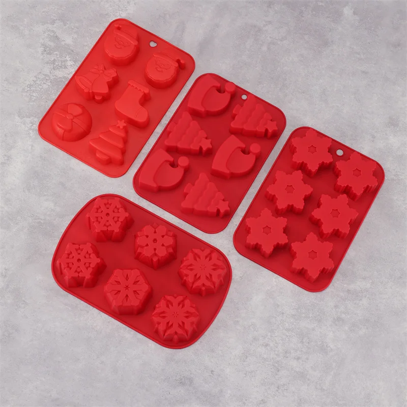 DIY Cake Baking Decoration Chocolate Mold Gift Christmas Tree Snowflake Santa Claus Snowman Socks Christmas Series Silicone Mold
