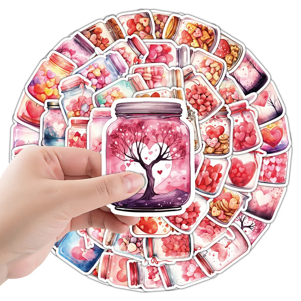 10/30/50pcs Cute Funny Pink Love in a Bottle Cartoon Stickers INS Style Decals Fridge Laptop Notebook Graffiti Sticker Kids Toys