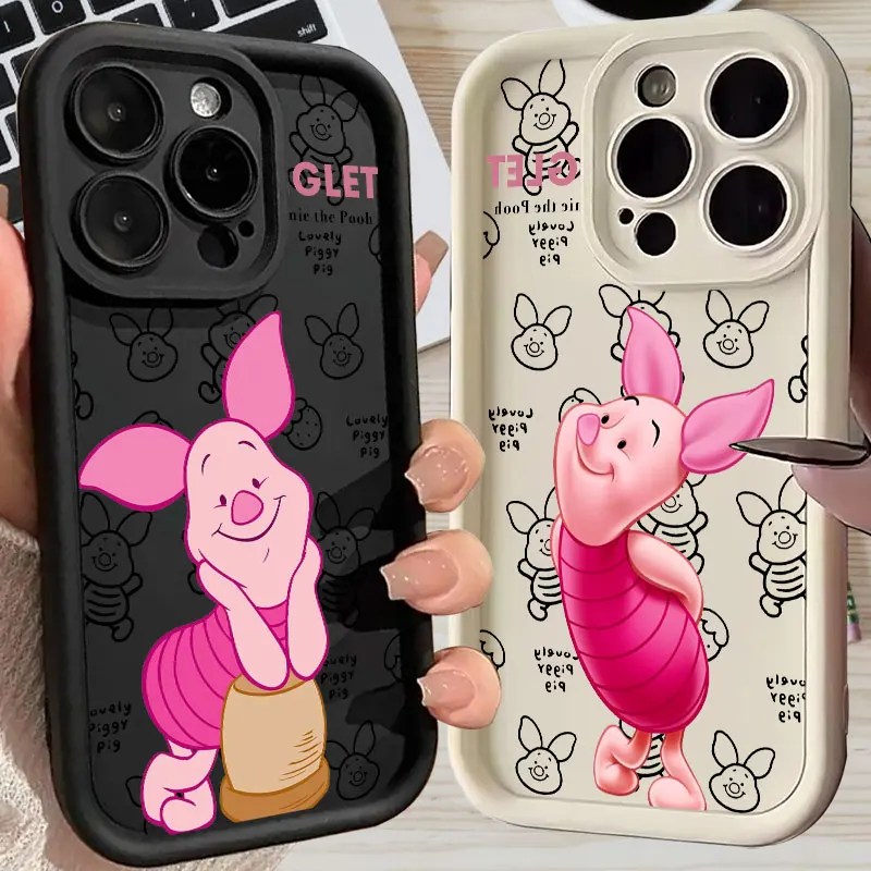

Silicone Case For Apple iPhone 17E 15 16 14 13 12 11 17 Pro Max 17 Air Plus 16E Phone Protective Cover Winnies The Poohs Piglet