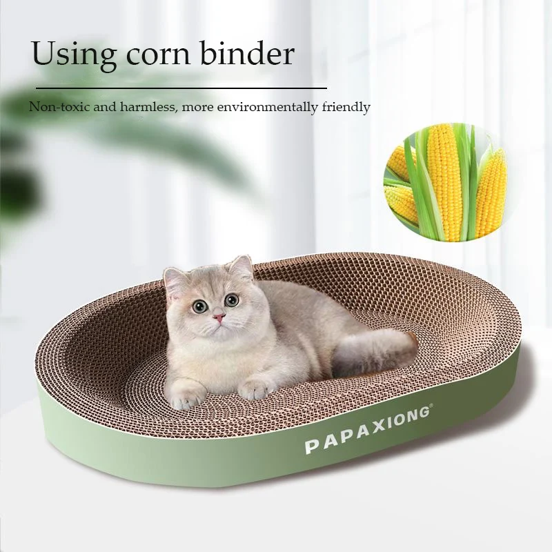 Cat Scrapers Toys for cats Round Oval Cat Scratcher Cat Bed Cat Scratching post Thickening Durable Corn Glue Decal Cardboard