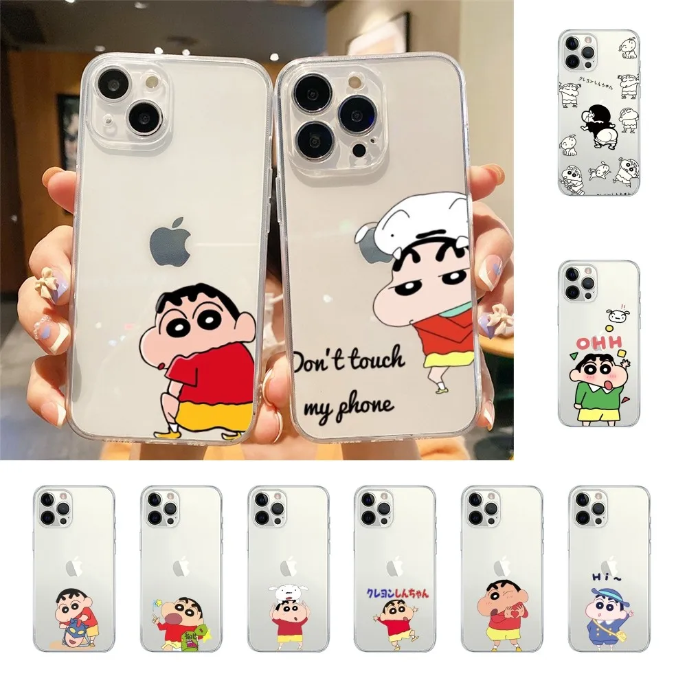 Cute C-crayon S-shin-chan-csc Phone Case For Iphone 15 11 13 14 Pro Max 7 8 Plus X Xr Xs Max Se2020 12mini Transparent Cover