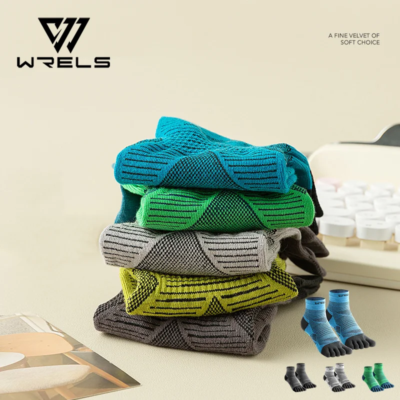 

Five-finger Socks Low-thin Running Blister Prevention Stockings Coolmax Men Quick-drying Solid Color Cycling Sports