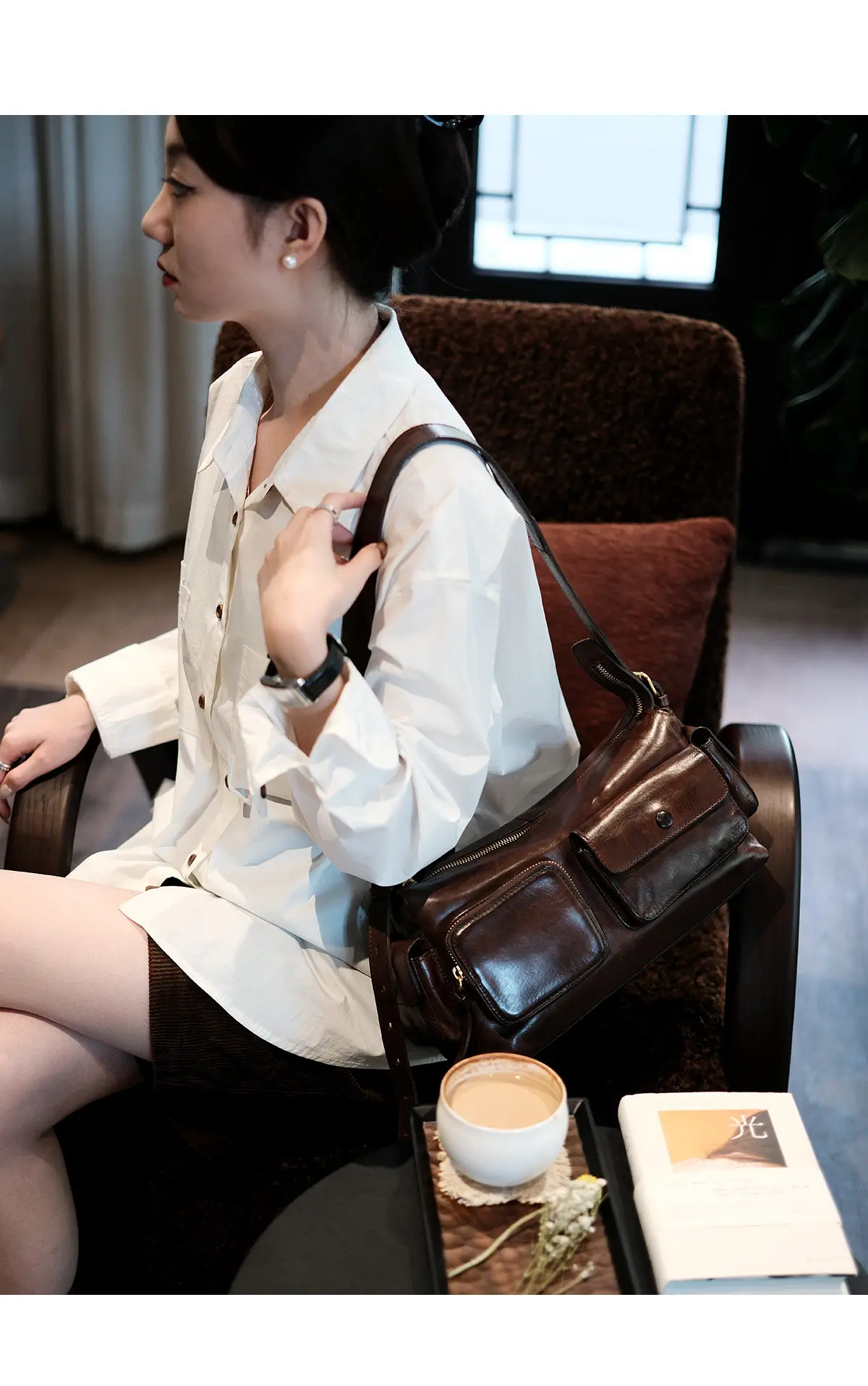 PNDME Outdoor-Pendler-Vintage-Luxus-Handtasche aus echtem Leder, Damen-Umhängetasche, lässige Designer-Umhängetasche aus Kuhleder – Detail 10