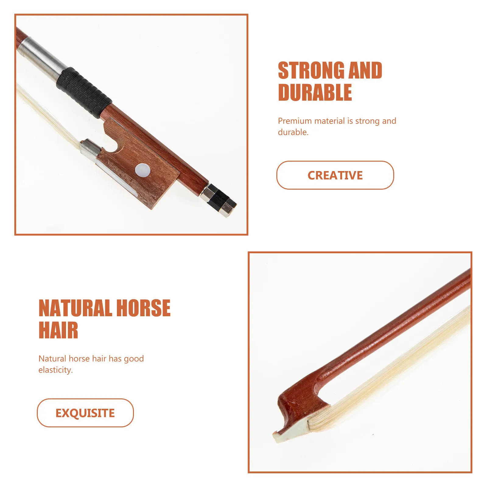 Sturdy Violin Bow Bows Accessory Small Practice for Musical Instrument Horsetail Hair