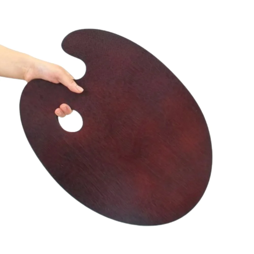 

Oval/Square Oil Painting Palette Vintage Wood Panels Acrylic Paint Tray with Thumb Hole Oil Sealing Film Color Mixing Board