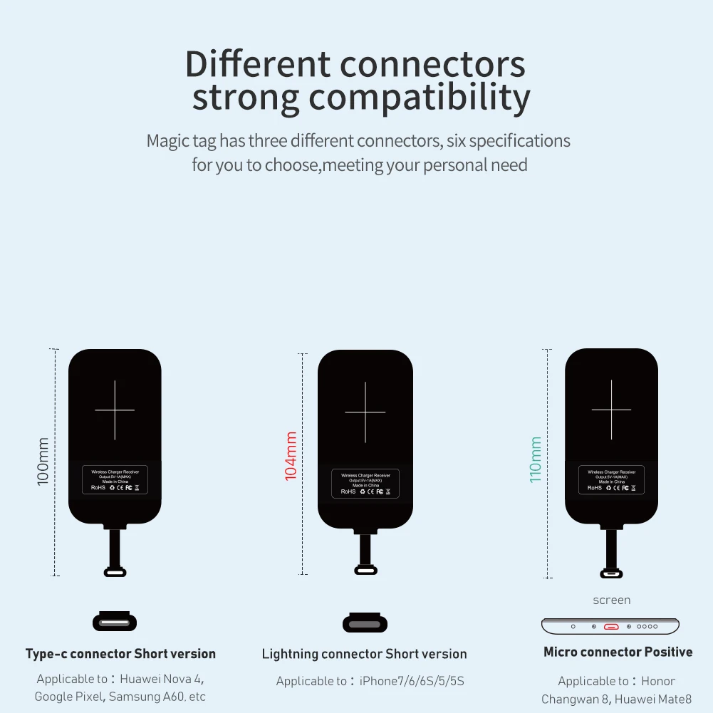 Nillkin Magic Tags QI Wireless Charging Receiver Mobile Phone For Iphone 7 6 Plus 5s Type-c For Samsung Huawei Honor Xiaomi