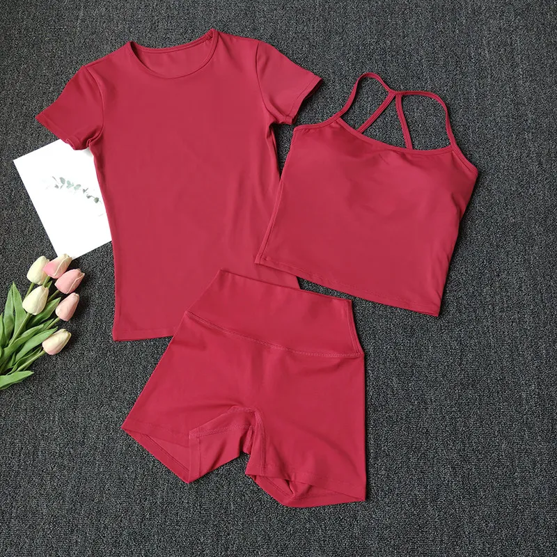 Conjunto de entrenamiento de secado rápido de 3 piezas para mujer, sujetador y polainas deportivos de cobertura total, traje de entrenamiento de yoga para correr