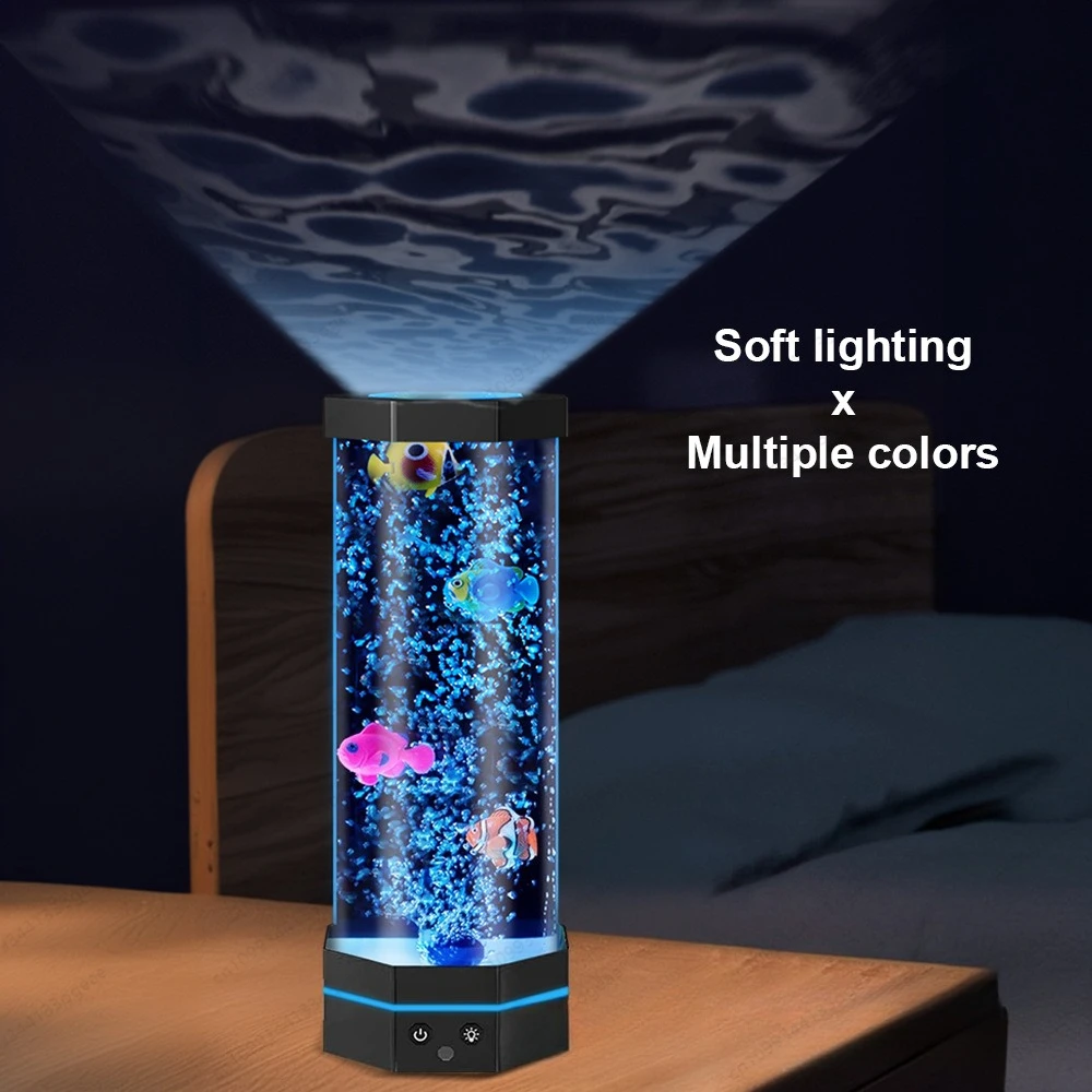Lampu Ubur-ubur Remote Control Baru, Lampu Malam LED, Lampu Suasana Hadiah Natal Kreatif