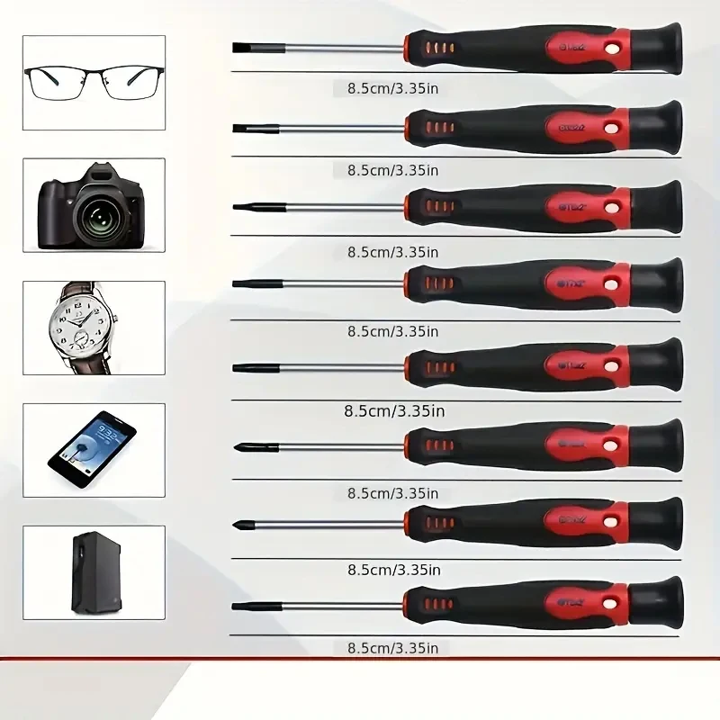 118pcs Red Magnetic Screwdriver Set With Plastic Rack And Magnetic Tool Bowl Chrome Vanadium Steel Multi-size For Electronics