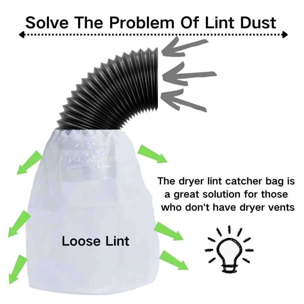 Electric Dryer Lint Trap Lint Catcher Bags for Ventless Dryer Vents 3 Pack Indoor/outdoor Trap Filter to Capture Lint Dust Solve