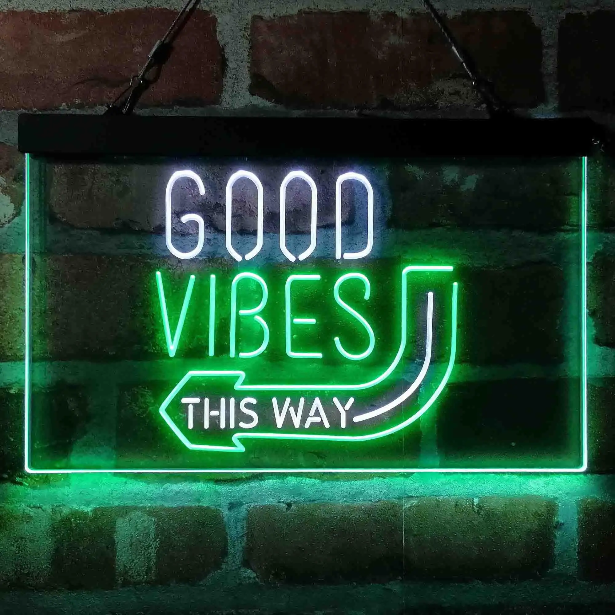 Good Vibes Arrow This Way Dual Color Led Neon Sign st6-i4059